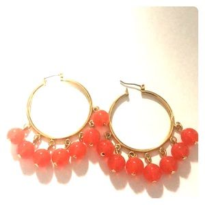 COPY - J. Crew Orange Hoop Bead Earrings